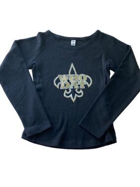 Toppy PULLOVER BLACK “WHO DAT” GOLD GRAPHIC SIZE L